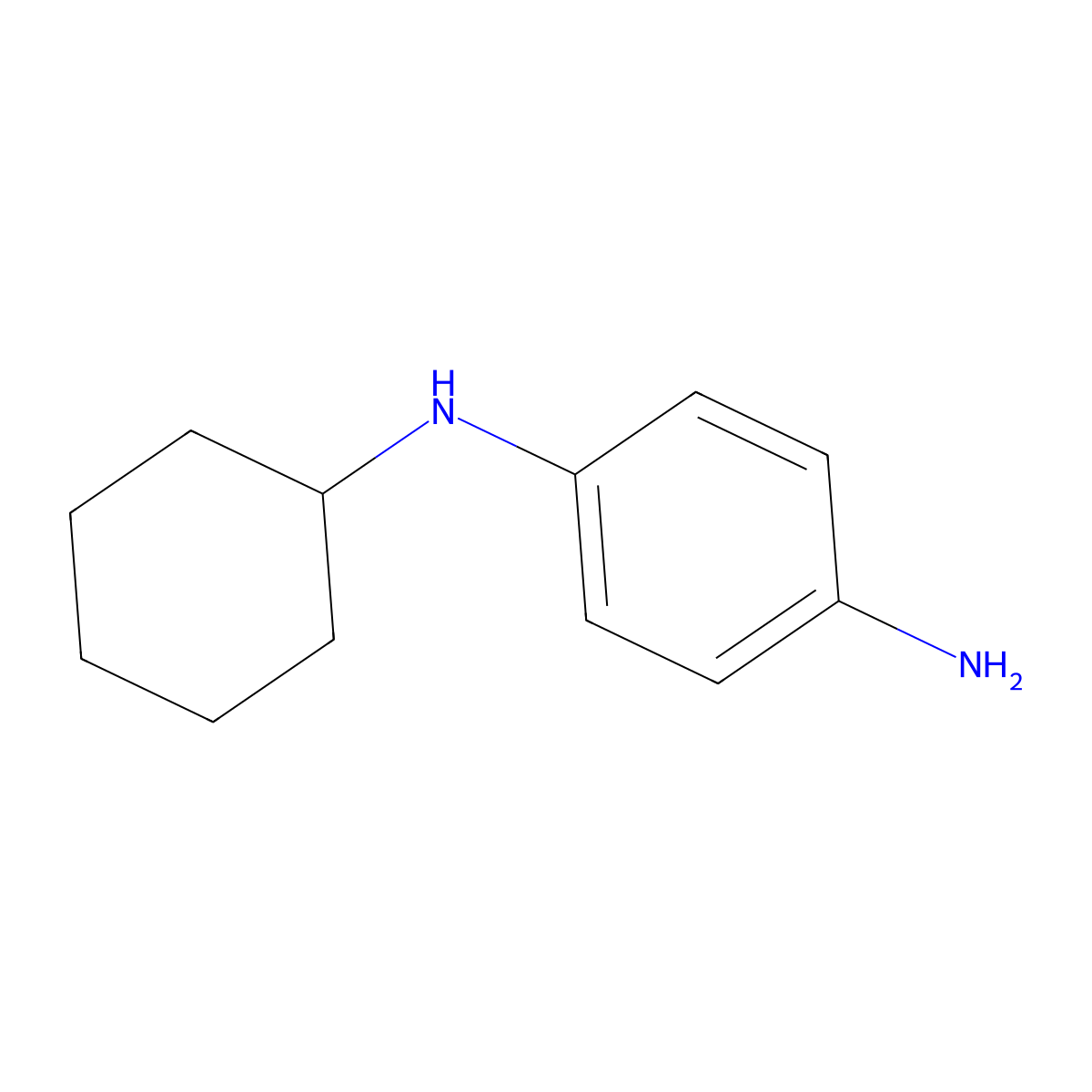 N-cyclohexyl-p-phenylenedamine molecular structure, CAS 13663-13-3