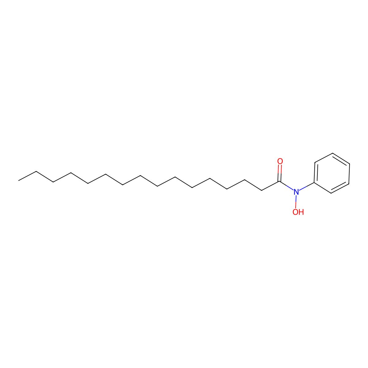 N-hydroxy-N-phenylhexadecanamide molecular structure, CAS 13663-55-3