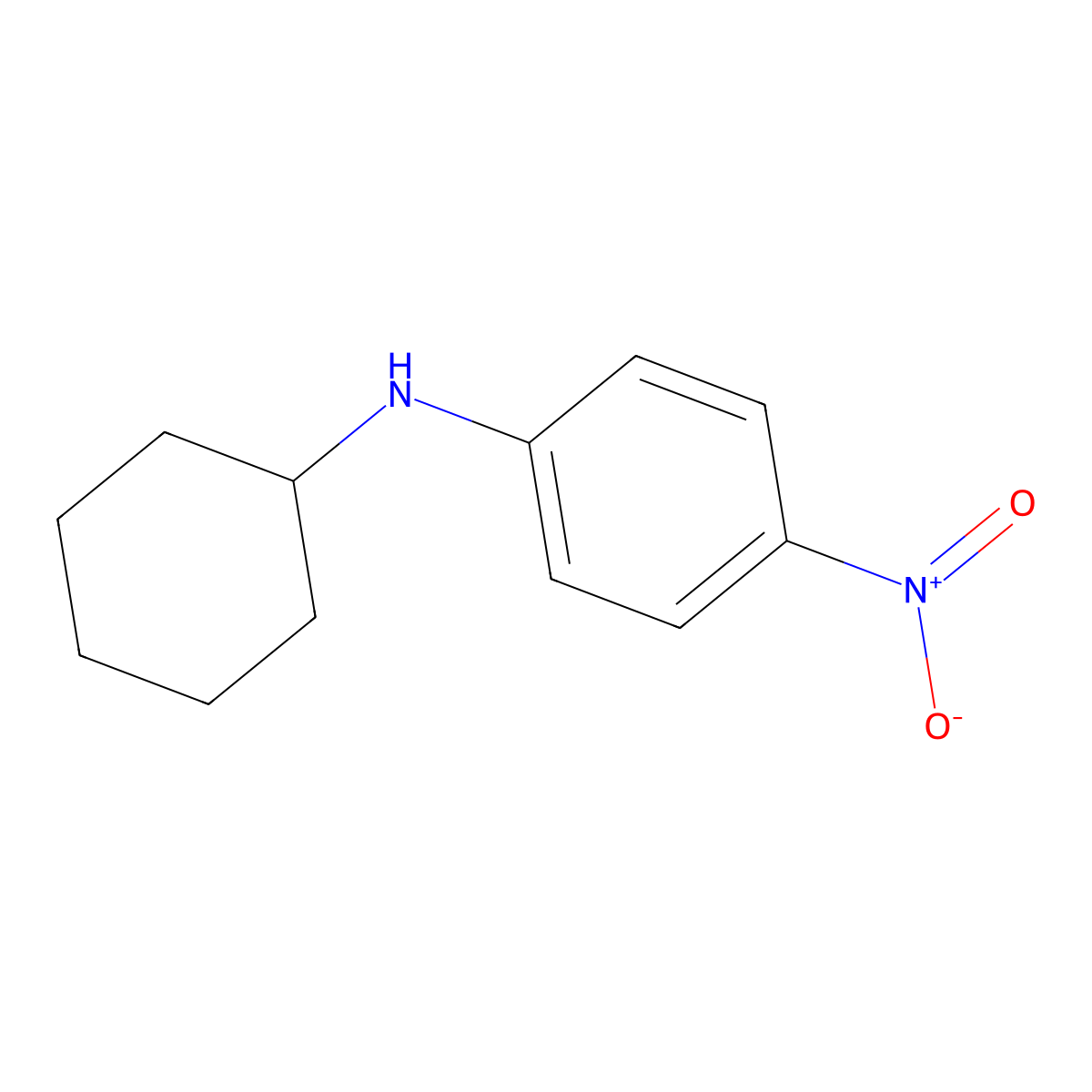 N-cyclohexyl-4-nitroaniline molecular structure, CAS 13663-59-7