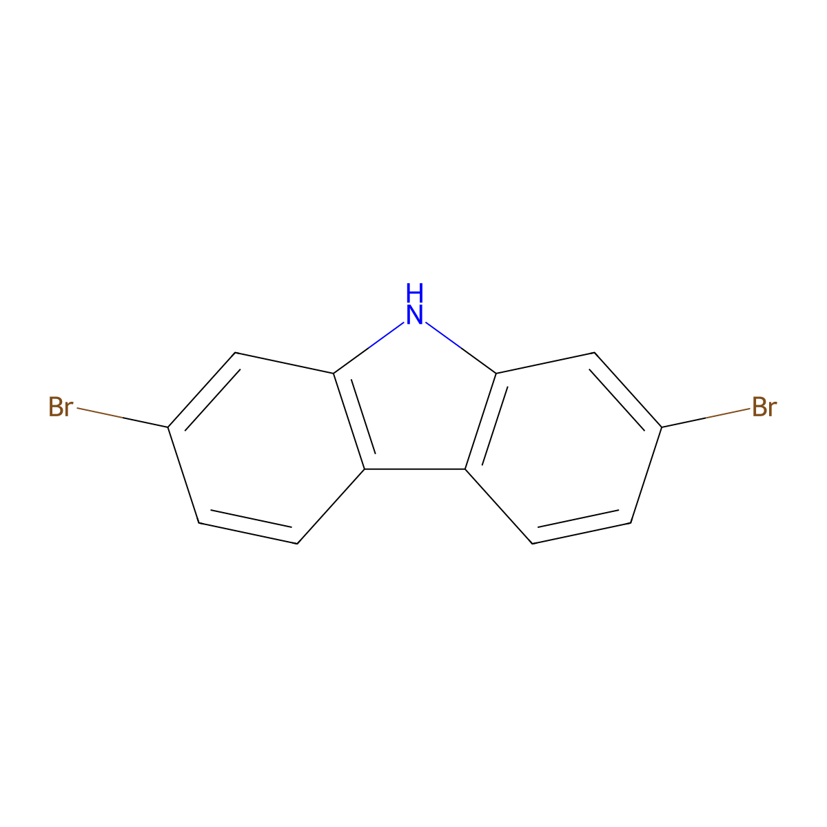 2,7-Dibromocarbazole molecular structure, CAS 136630-39-2