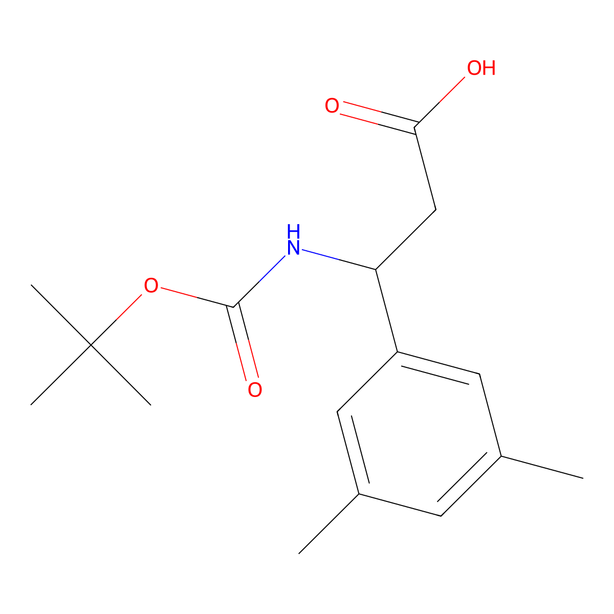 (3S)-3-{[(tert-butoxy)carbonyl]amino}-3-(3,5-dimethylphenyl)propanoic acid molecular structure, CAS 1366309-24-1