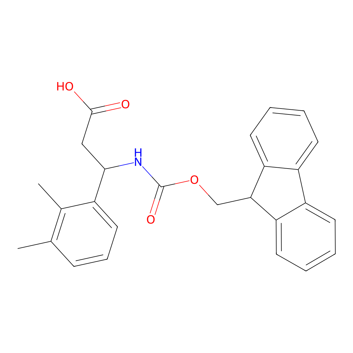 (3S)-3-(2,3-dimethylphenyl)-3-({[(9H-fluoren-9-yl)methoxy]carbonyl}amino)propanoic acid molecular structure, CAS 1366326-74-0