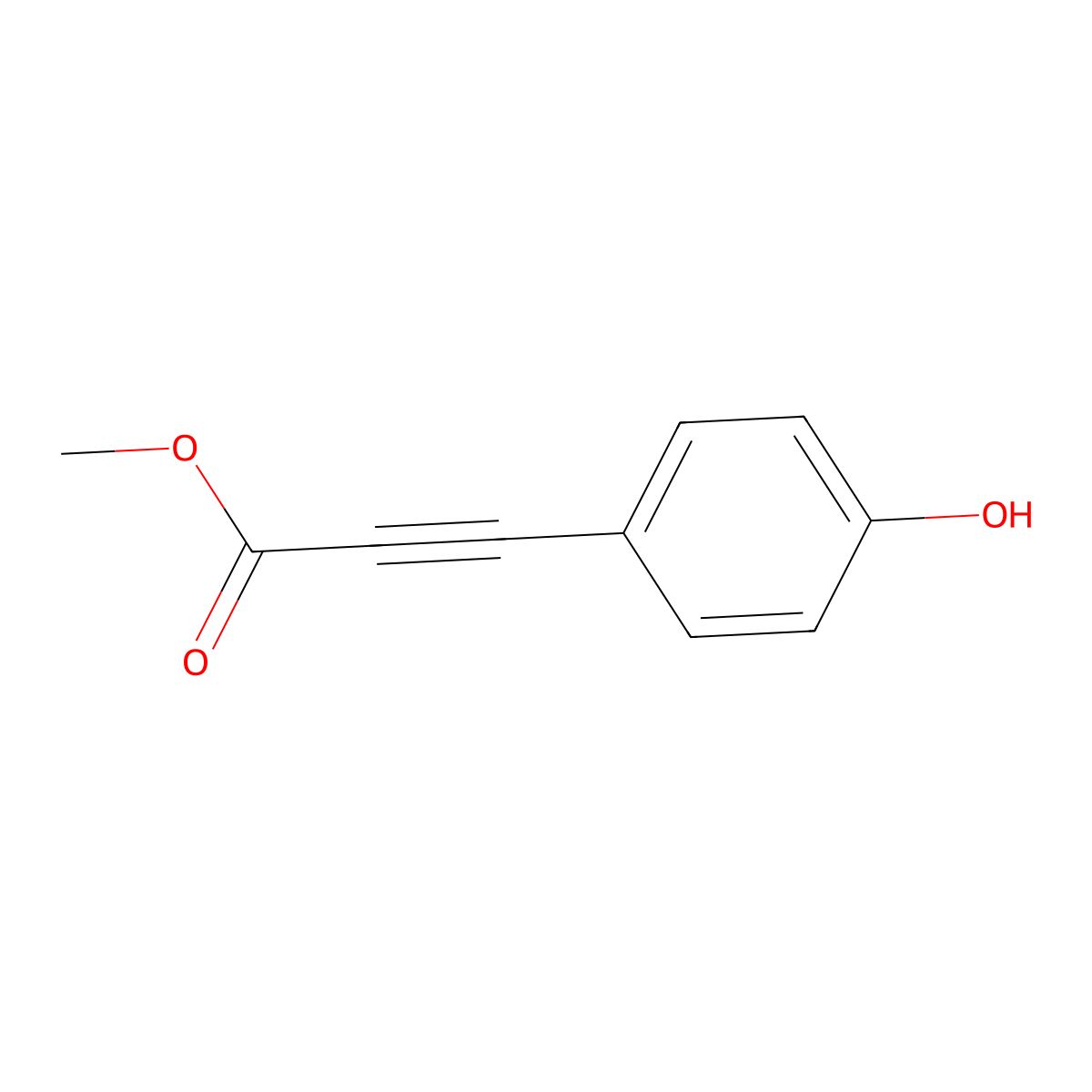 Methyl (4-hydroxyphenyl)propynoate molecular structure, CAS 136634-54-3