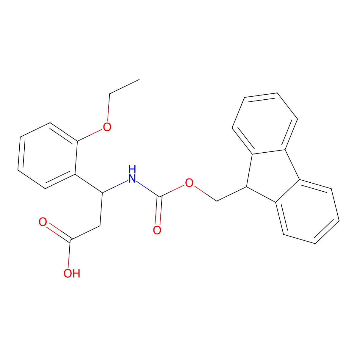 (3S)-3-(2-ethoxyphenyl)-3-({[(9H-fluoren-9-yl)methoxy]carbonyl}amino)propanoic acid molecular structure, CAS 1366379-92-1