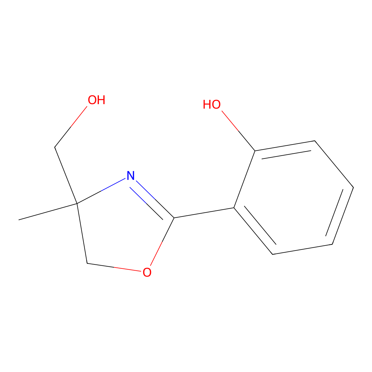 2-[4-(Hydroxymethyl)-4-methyl-4,5-dihydro-1,3-oxazol-2-yl]phenol molecular structure, CAS 1366386-61-9