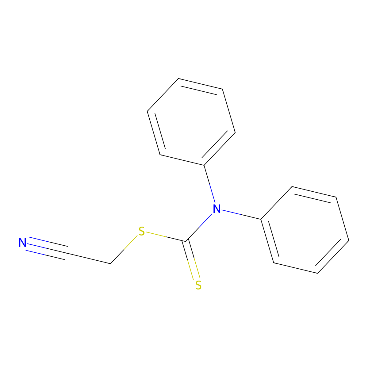 Cyanomethyl diphenylcarbamodithioate molecular structure, CAS 1366396-40-8