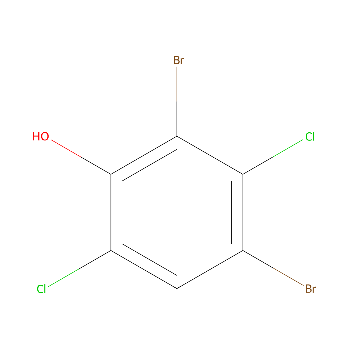 2,4-Dibromo-3,6-dichlorophenol molecular structure, CAS 13664-63-6