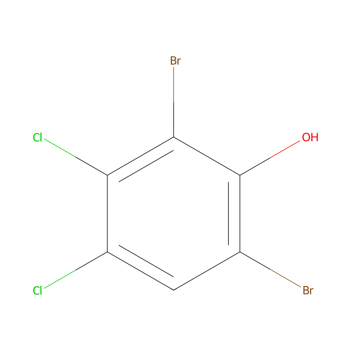 2,6-Dibromo-3,4-dichlorophenol molecular structure, CAS 13664-64-7
