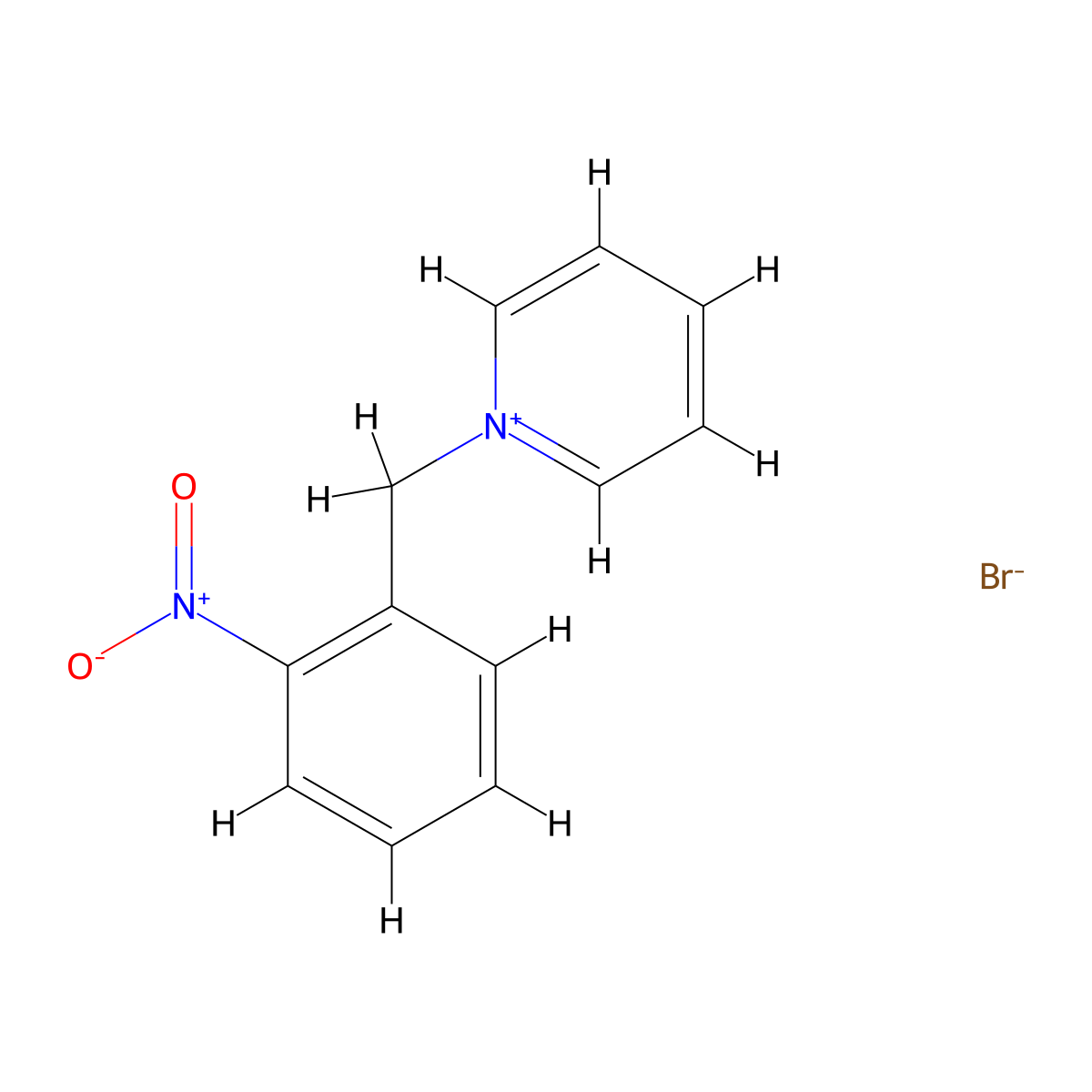 1-[(2-Nitrophenyl)methyl]pyridin-1-ium bromide molecular structure, CAS 13664-80-7