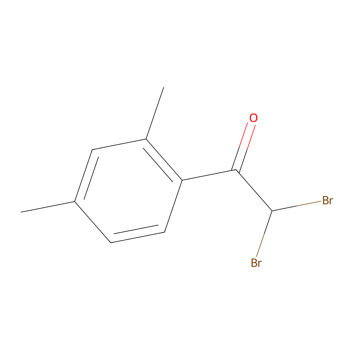 2,2-Dibromo-1-(2,4-dimethylphenyl)ethan-1-one molecular structure, CAS 13664-95-4