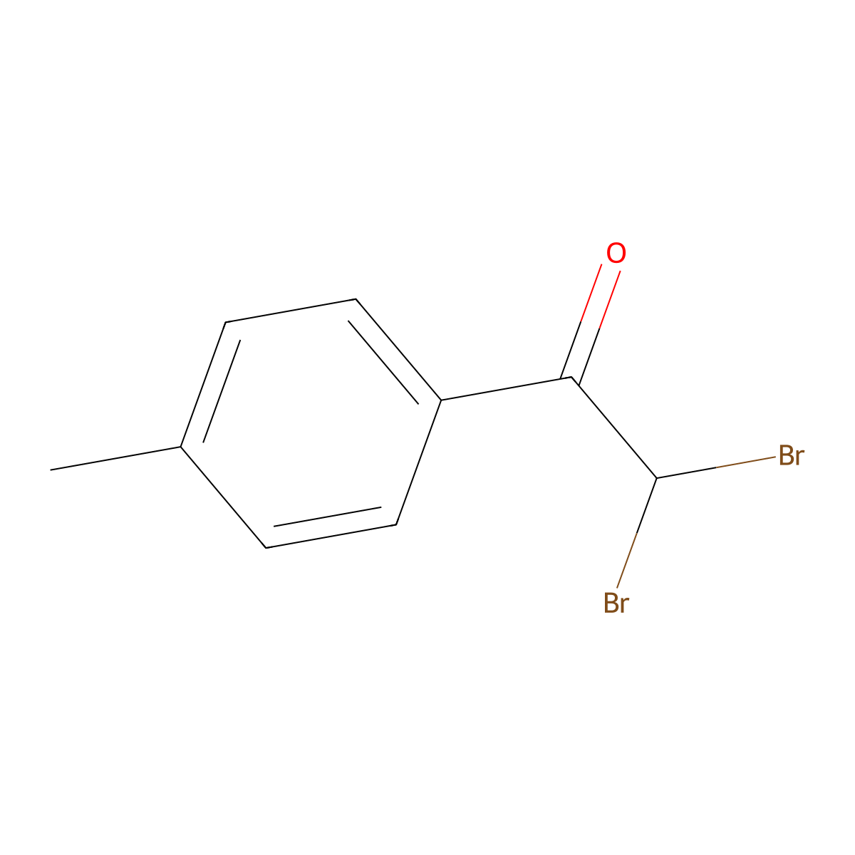 2,2-Dibromo-1-(4-methylphenyl)ethanone molecular structure, CAS 13664-98-7