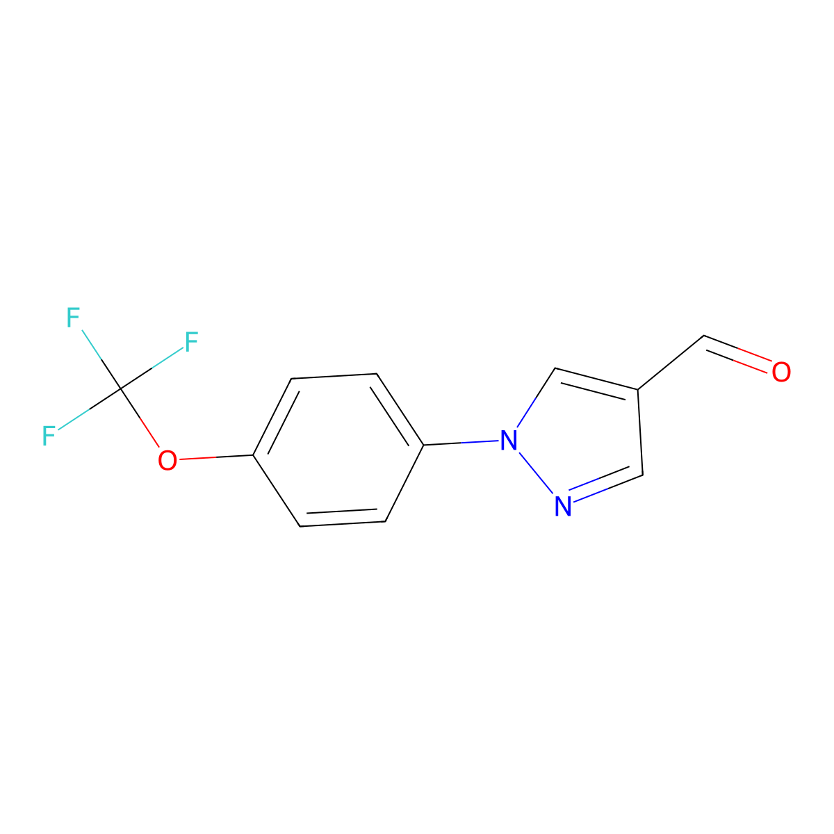 1-[4-(trifluoromethoxy)phenyl]-1H-pyrazole-4-carbaldehyde molecular structure, CAS 1366407-17-1