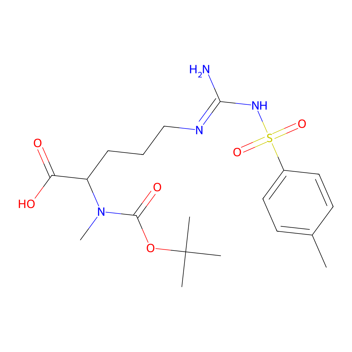 Boc-D-Me-Arg(Tos)-OH molecular structure, CAS 136642-84-7