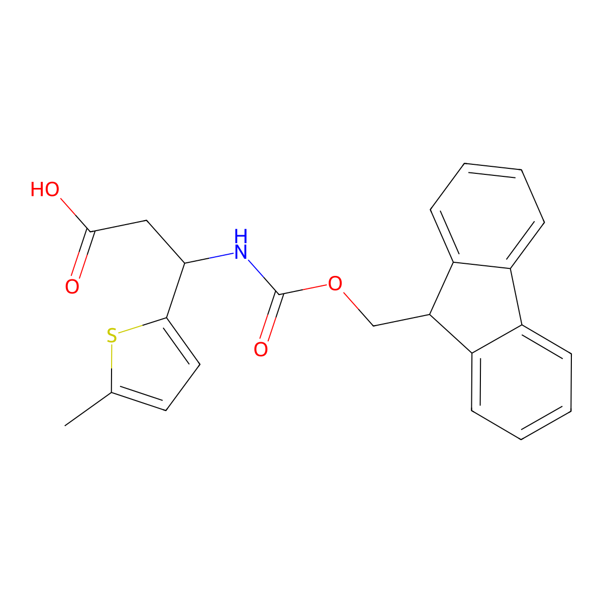 (3R)-3-({[(9H-fluoren-9-yl)methoxy]carbonyl}amino)-3-(5-methylthiophen-2-yl)propanoic acid molecular structure, CAS 1366446-15-2