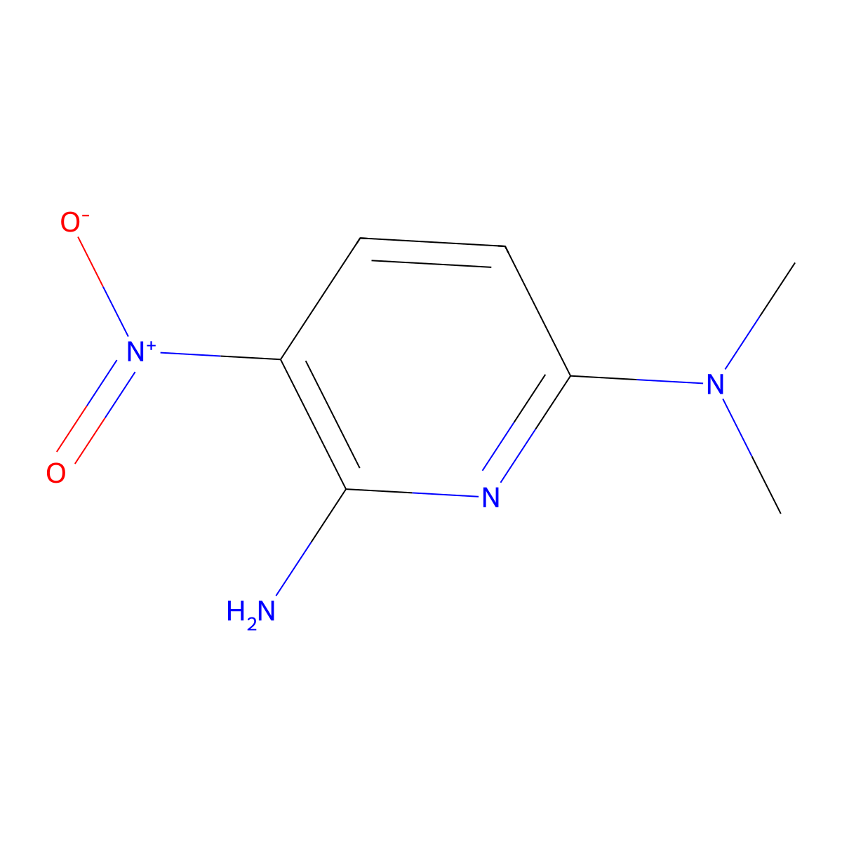 N2,N2-dimethyl-5-nitropyridine-2,6-diamine molecular structure, CAS 136646-63-4