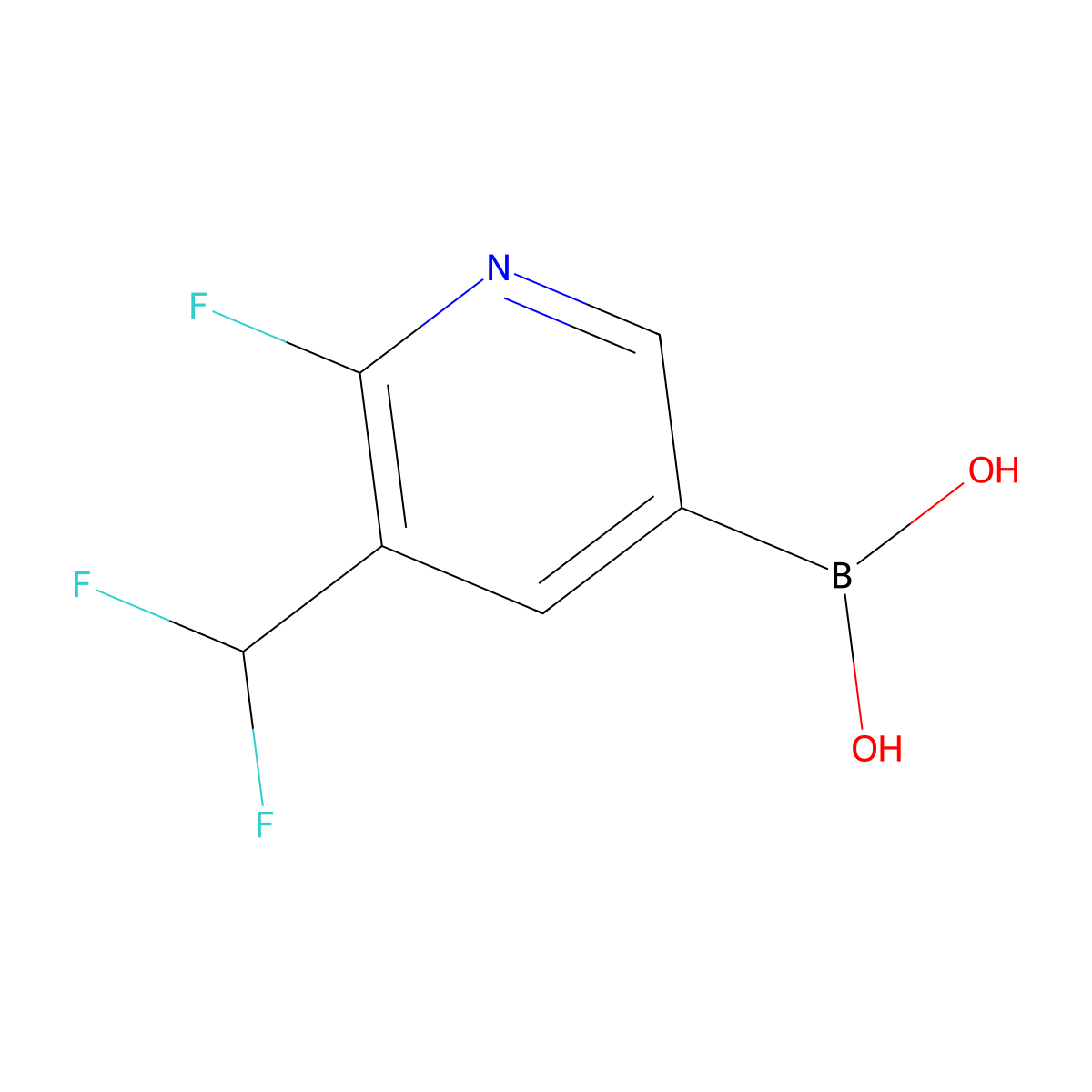 [5-(Difluoromethyl)-6-fluoropyridin-3-yl]boronic acid molecular structure, CAS 1366482-38-3