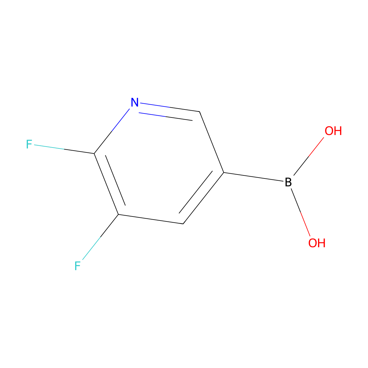 (5,6-Difluoropyridin-3-yl)boronic acid molecular structure, CAS 1366482-40-7
