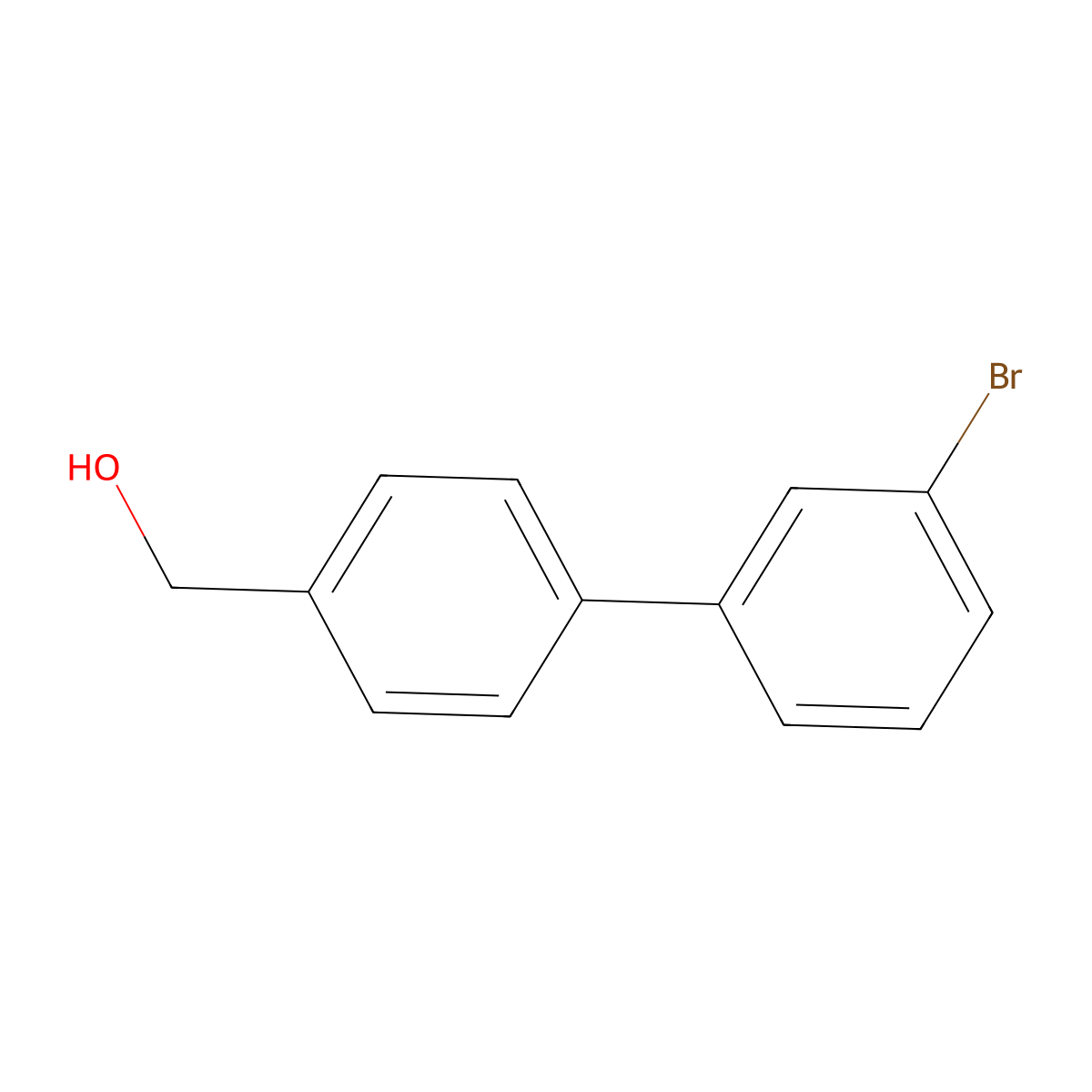 (3'-Bromo-[1,1'-biphenyl]-4-yl)methanol molecular structure, CAS 136649-18-8