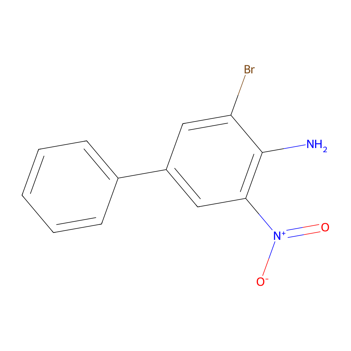 3-Bromo-5-nitro-[1,1'-biphenyl]-4-amine molecular structure, CAS 136649-25-7