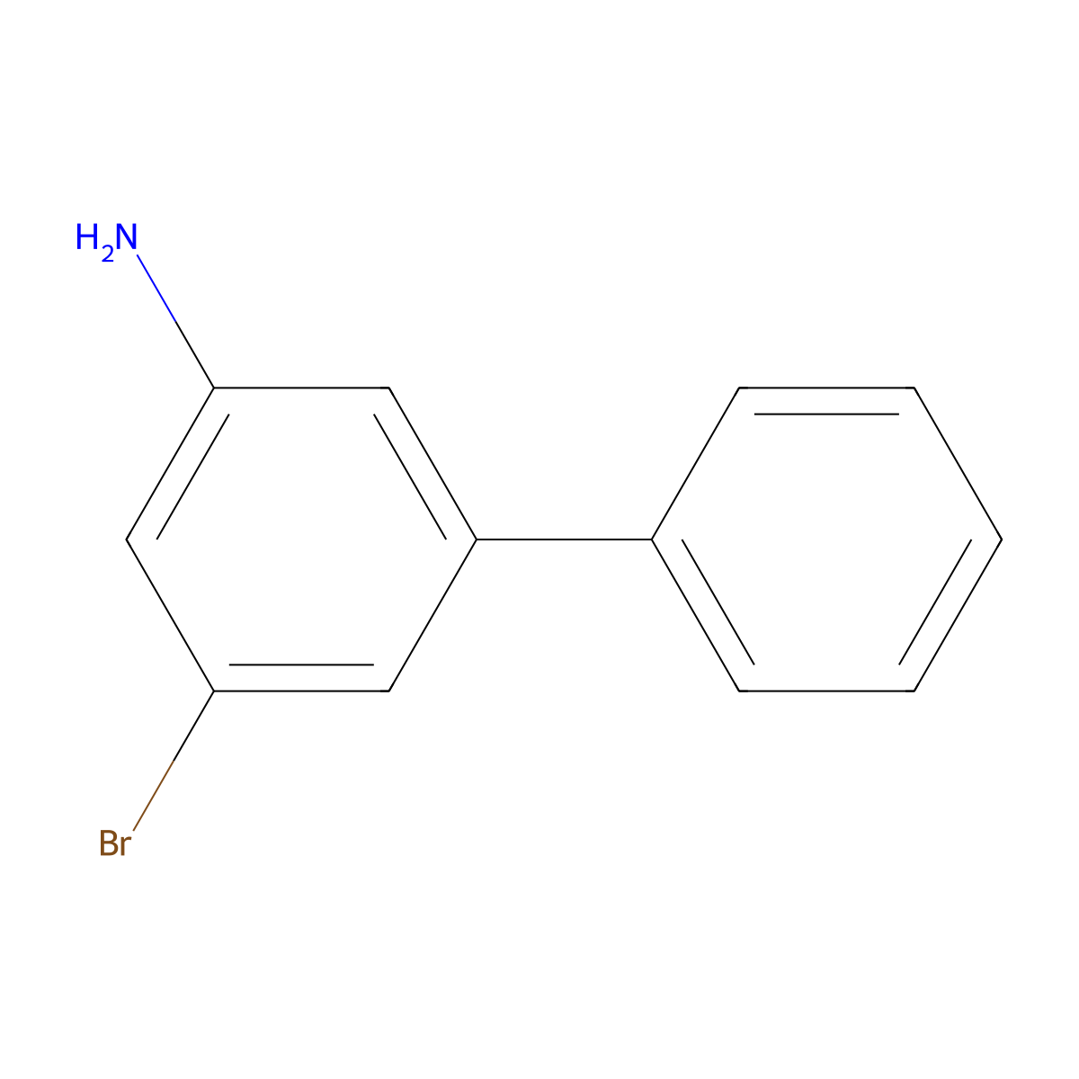5-Bromo-[1,1'-biphenyl]-3-amine molecular structure, CAS 136649-27-9