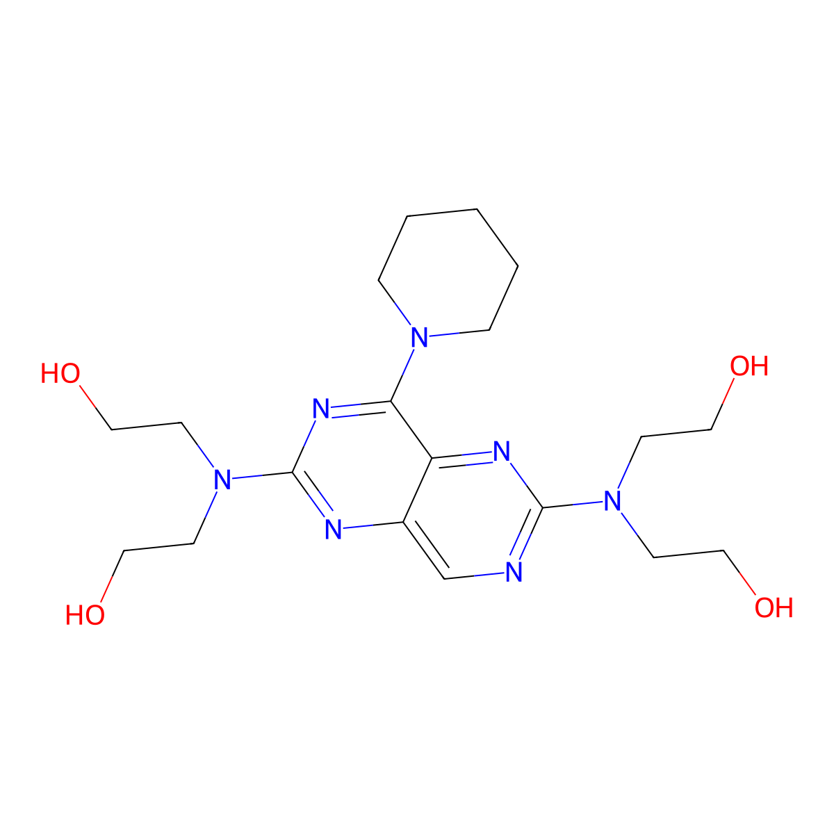 Mopidamol molecular structure, CAS 13665-88-8