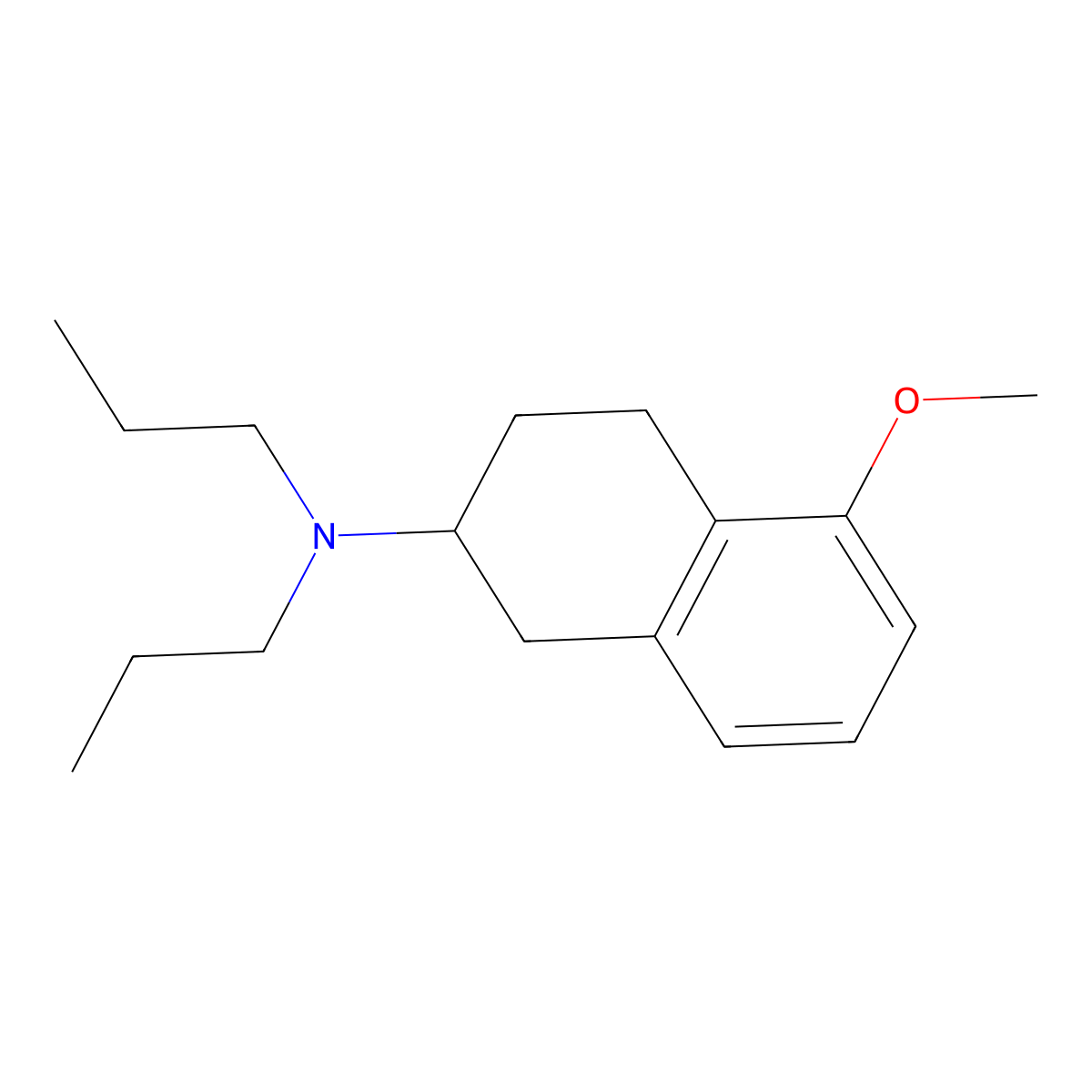 (S)-5-Methoxy-N,N-dipropyl-1,2,3,4-tetrahydronaphthalen-2-amine molecular structure, CAS 136655-20-4