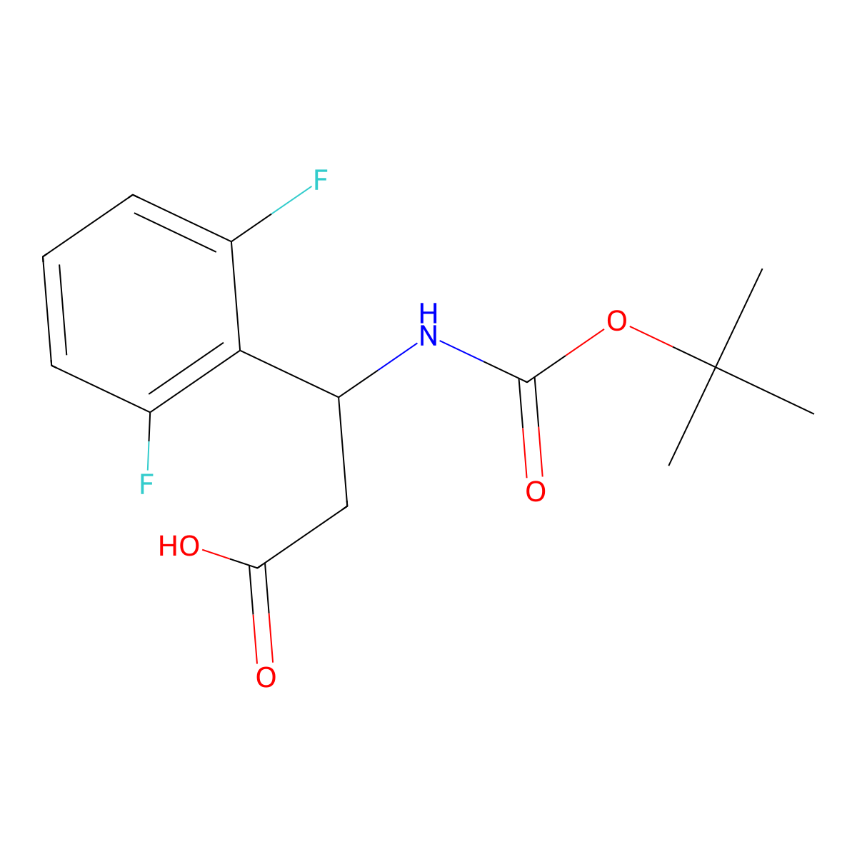 (3S)-3-{[(tert-butoxy)carbonyl]amino}-3-(2,6-difluorophenyl)propanoic acid molecular structure, CAS 1366564-51-3