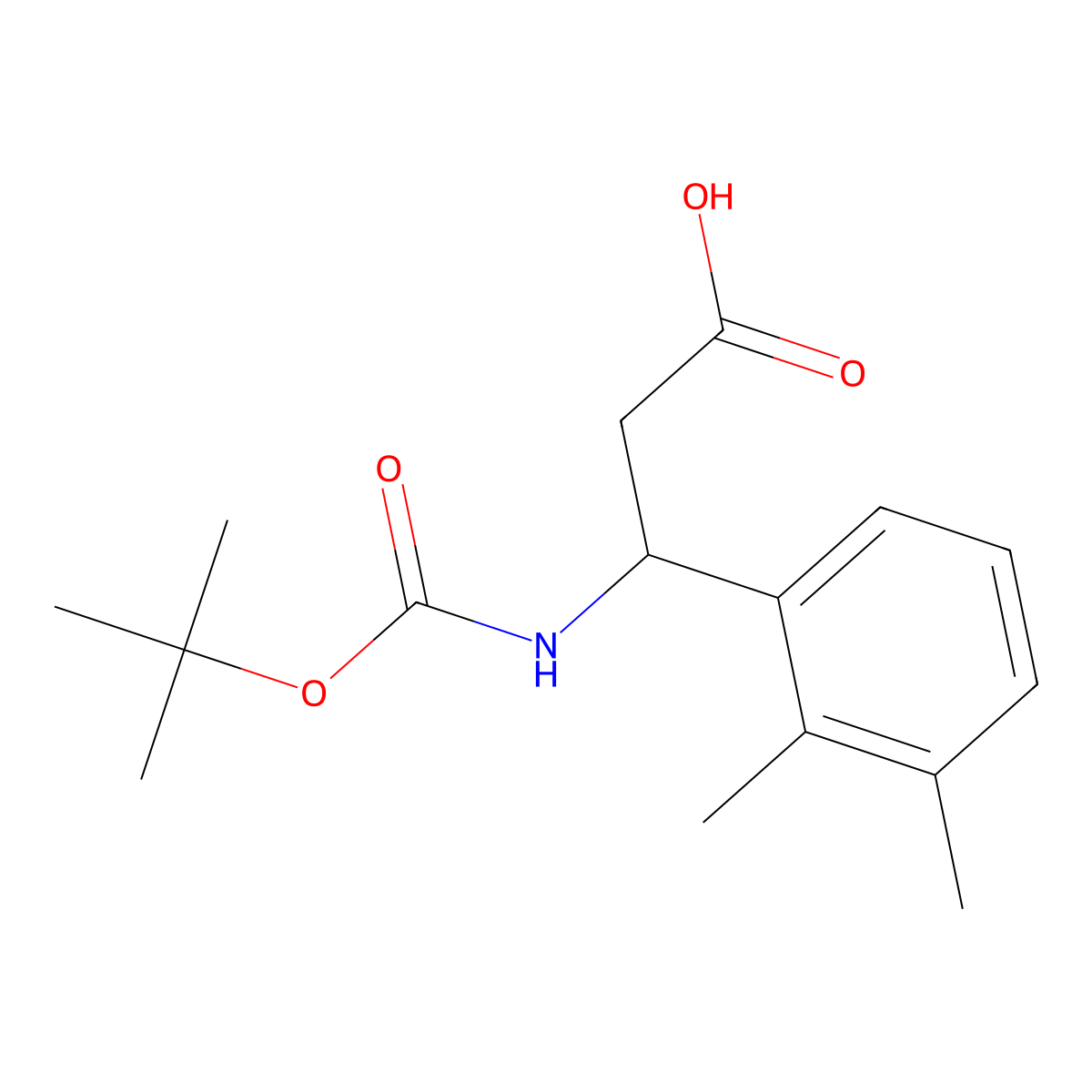 (3R)-3-{[(tert-butoxy)carbonyl]amino}-3-(2,3-dimethylphenyl)propanoic acid molecular structure, CAS 1366570-44-6