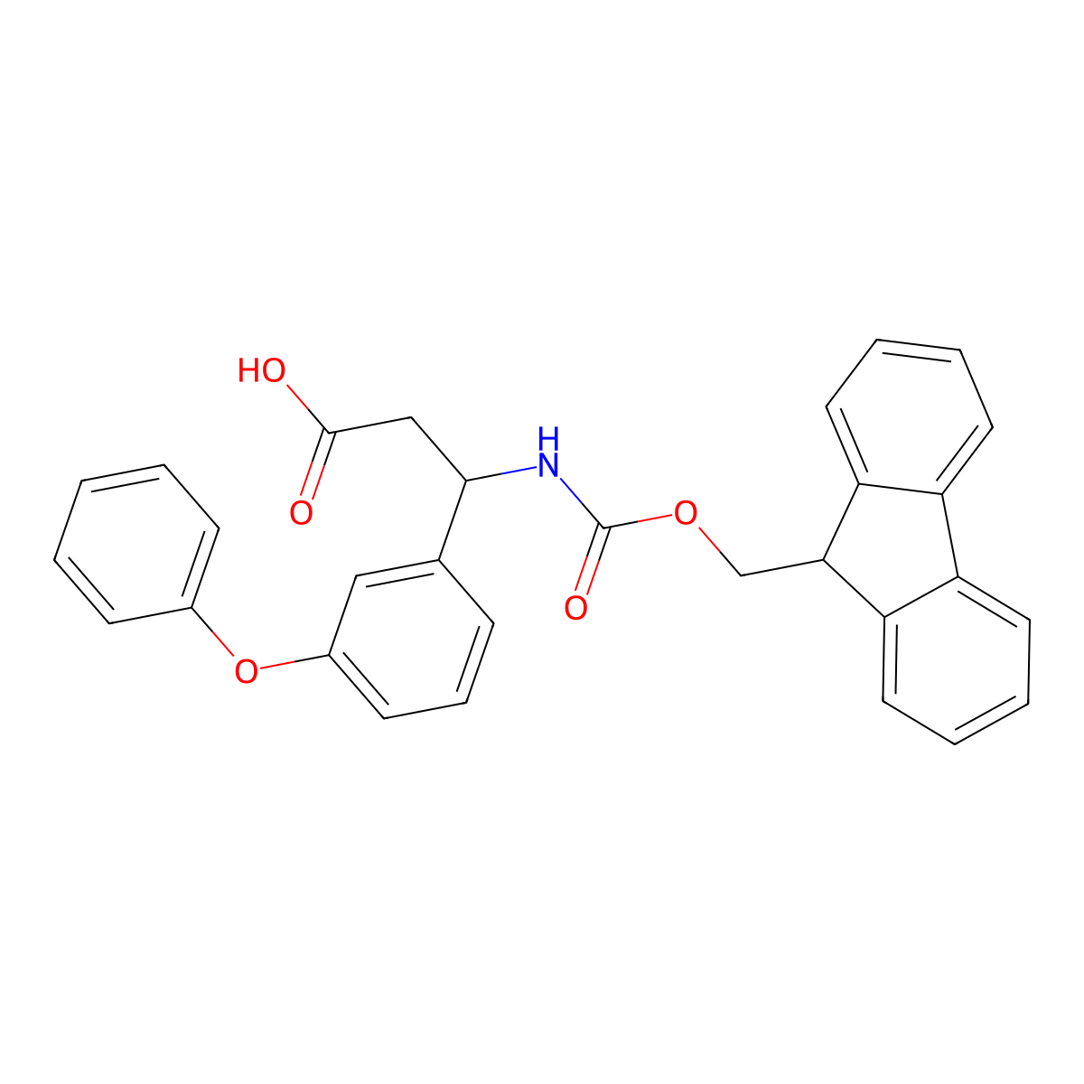(3S)-3-({[(9H-fluoren-9-yl)methoxy]carbonyl}amino)-3-(3-phenoxyphenyl)propanoic acid molecular structure, CAS 1366576-44-4