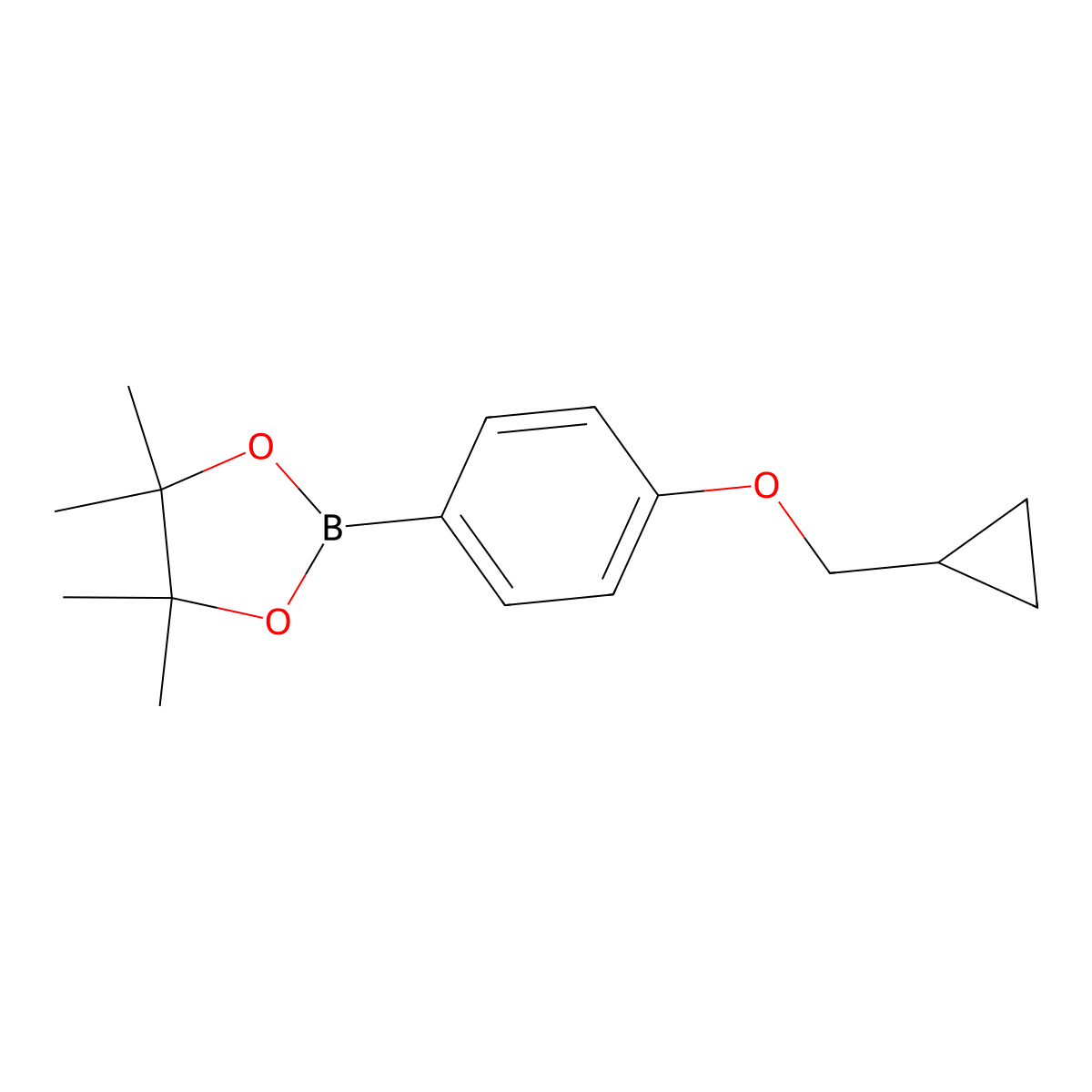 2-[4-(Cyclopropylmethoxy)phenyl]-4,4,5,5-tetramethyl-1,3,2-dioxaborolane molecular structure, CAS 1366577-88-9