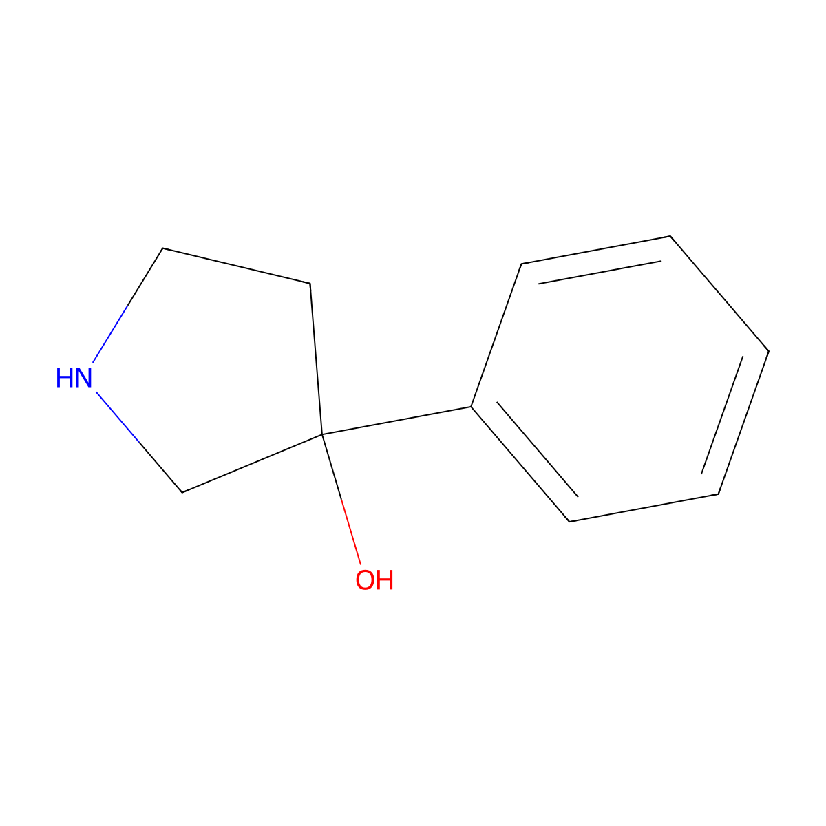 (3S)-3-phenylpyrrolidin-3-ol molecular structure, CAS 1366578-19-9