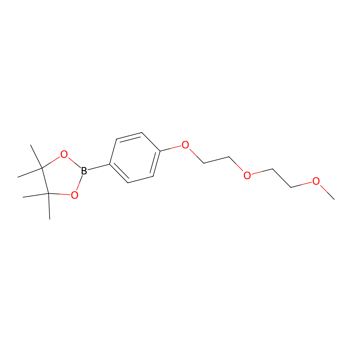 2-(4-(2-(2-Methoxyethoxy)ethoxy)phenyl)-4,4,5,5-tetramethyl-1,3,2-dioxaborolane molecular structure, CAS 1366602-62-1