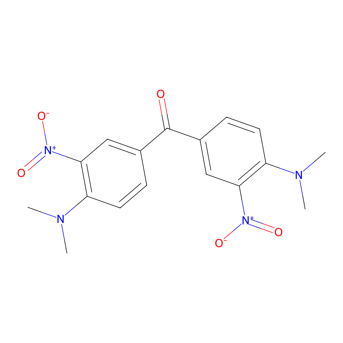 Bis[4-(dimethylamino)-3-nitrophenyl]methanone molecular structure, CAS 136661-37-5