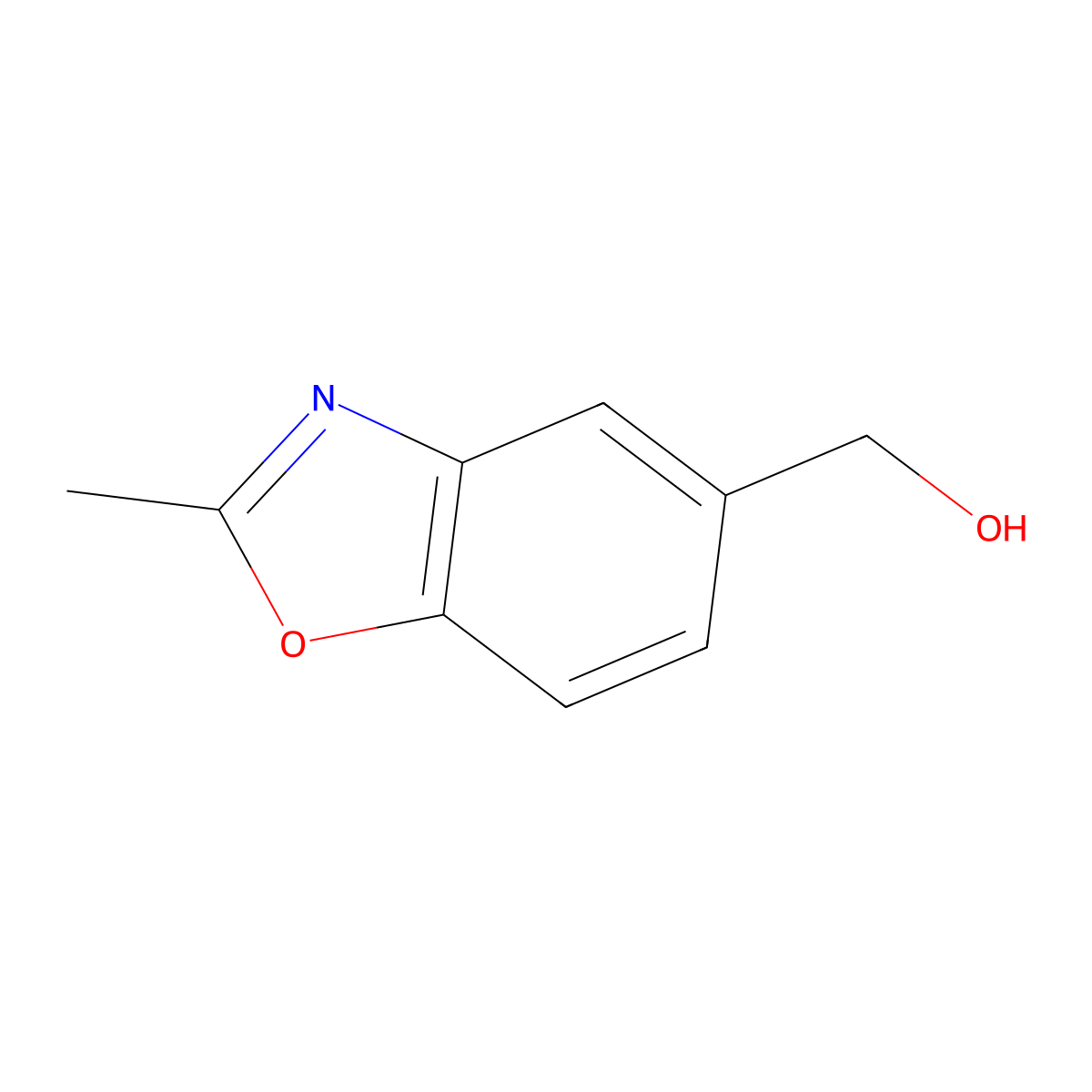 (2-Methyl-1,3-benzoxazol-5-yl)methanol molecular structure, CAS 136663-38-2