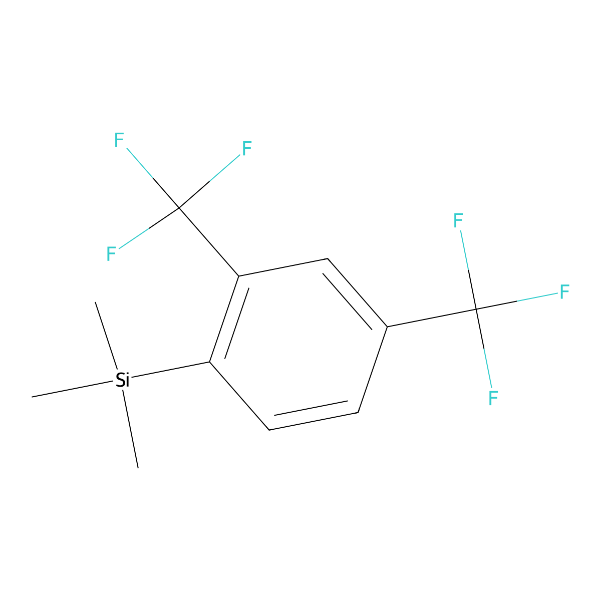 (2,4-Bis(trifluoromethyl)phenyl)trimethylsilane molecular structure, CAS 136664-97-6
