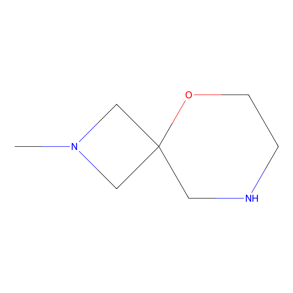 2-Methyl-5-oxa-2,8-diazaspiro[3.5]nonane molecular structure, CAS 1366647-33-7