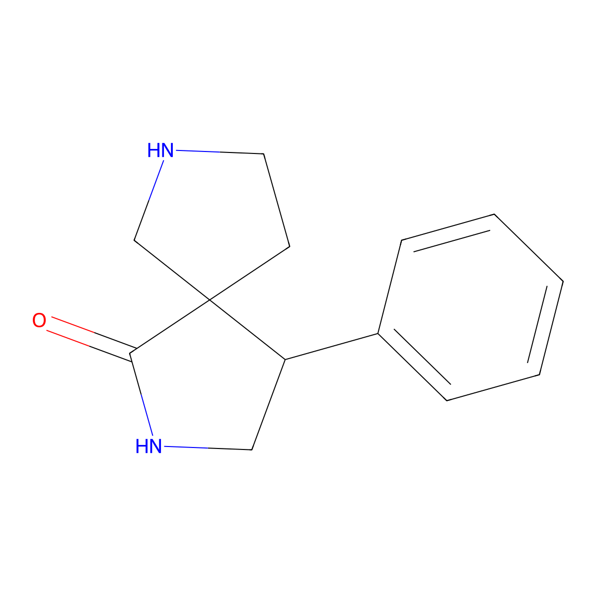 4-Phenyl-2,7-diazaspiro[4.4]nonan-1-one molecular structure, CAS 1366654-17-2