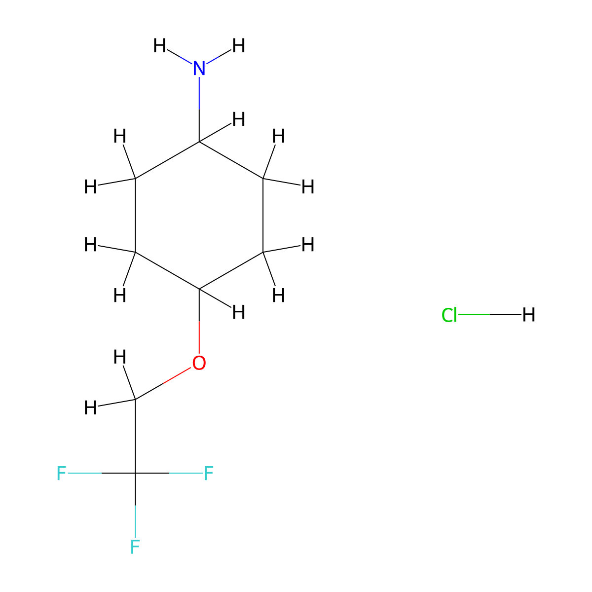 trans-4-(2,2,2-Trifluoro-ethoxy)-cyclohexylamine hydrochloride molecular structure, CAS 1366664-48-3
