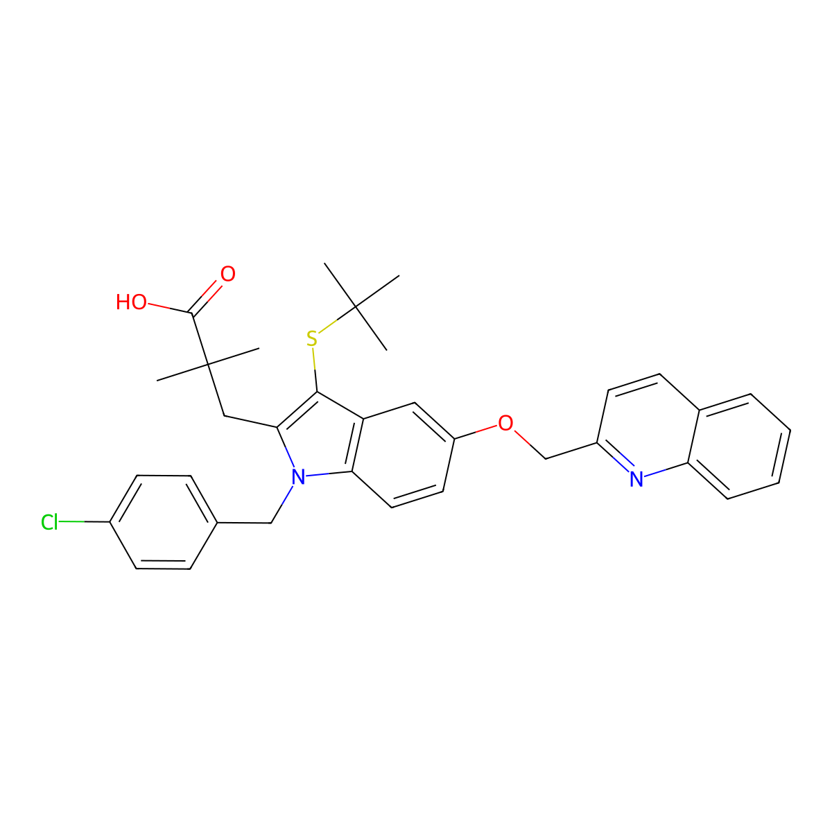 Quiflapon molecular structure, CAS 136668-42-3