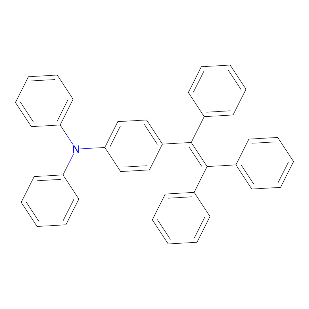 N,N-Diphenyl-4-(1,2,2-triphenylvinyl)aniline molecular structure, CAS 136668-96-7