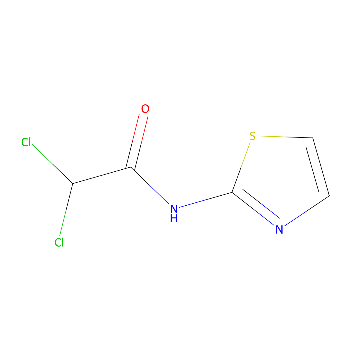 2,2-Dichloro-n-(1,3-thiazol-2-yl)acetamide molecular structure, CAS 13667-37-3