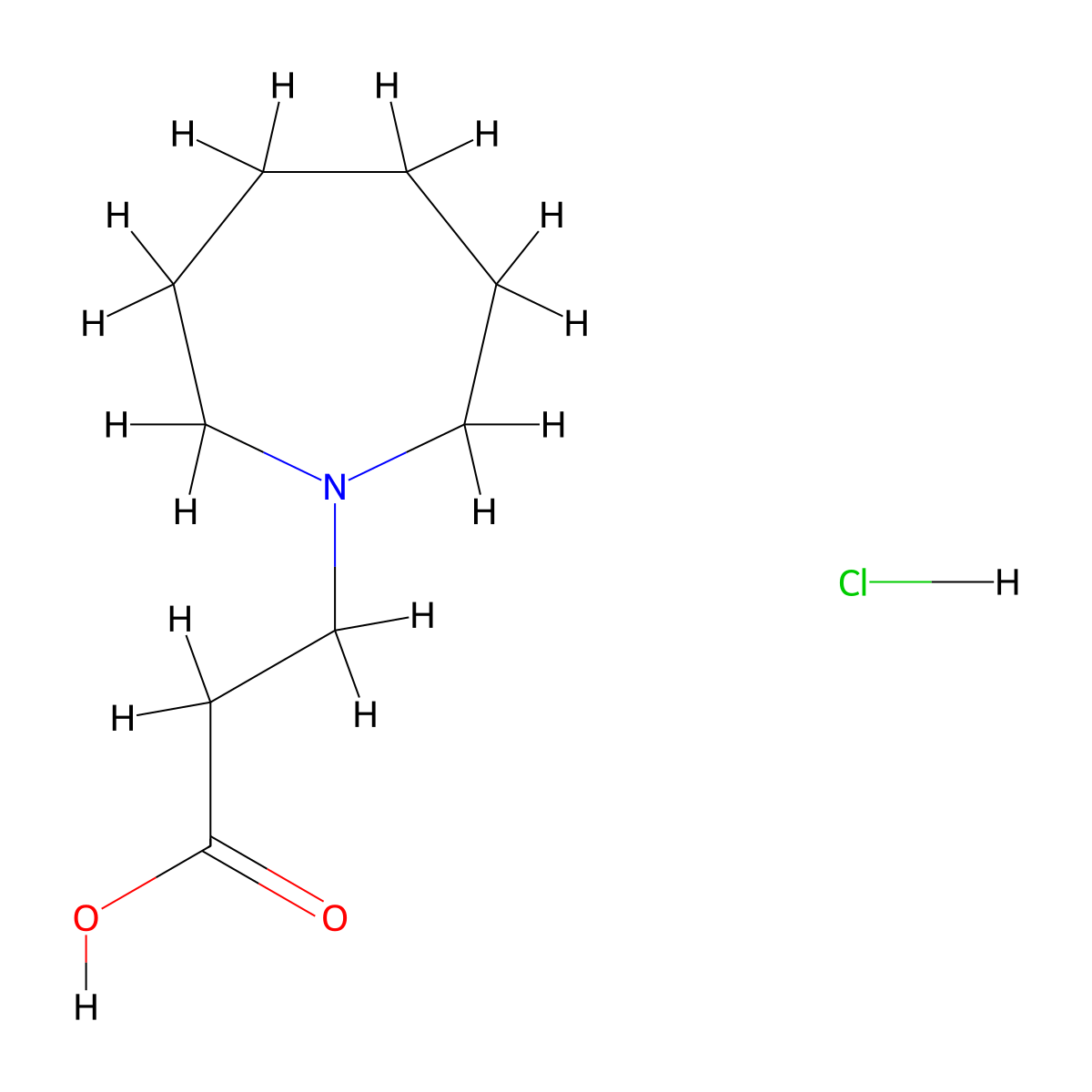 3-(Azepan-1-yl)propanoic acid hydrochloride molecular structure, CAS 136671-92-6