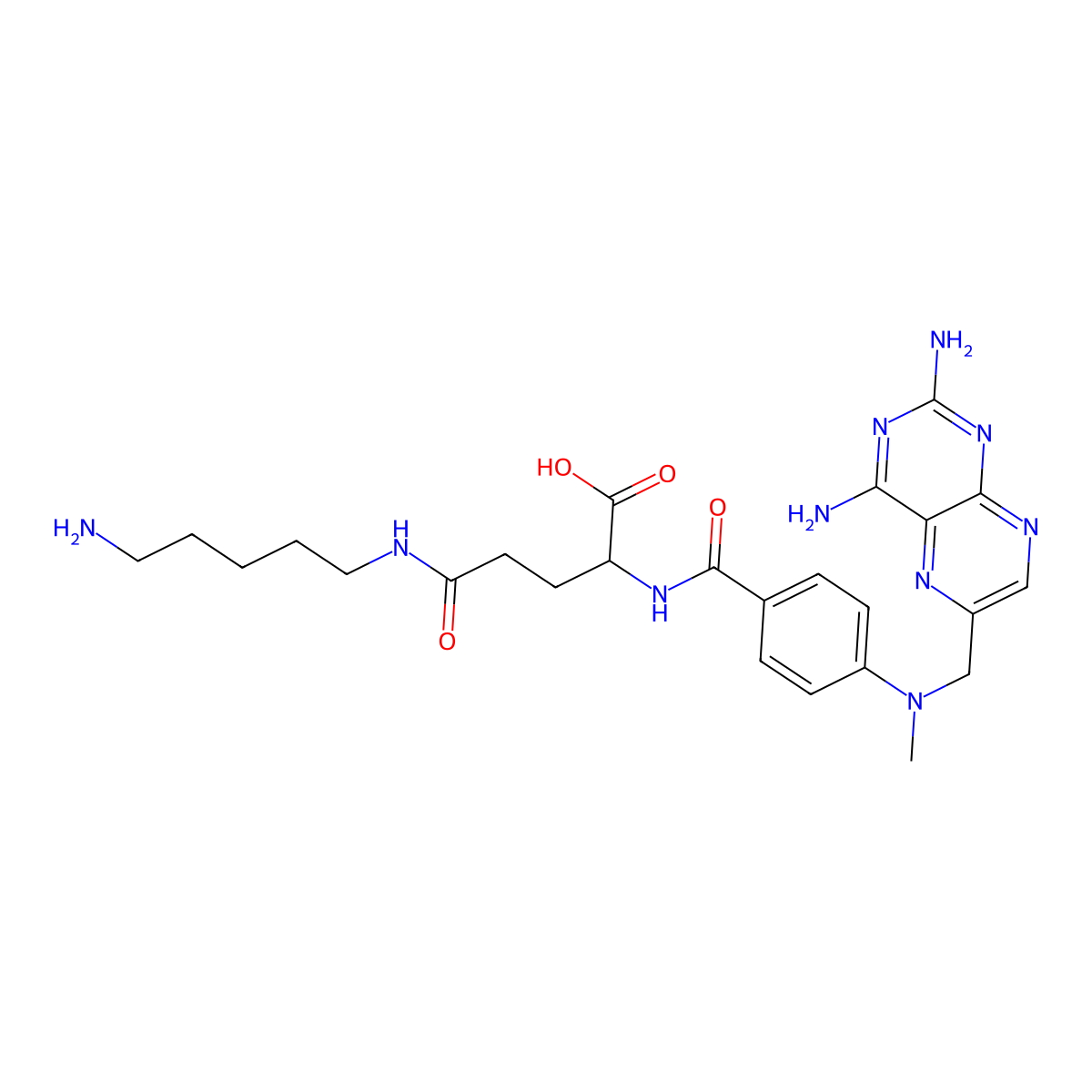 N-(5-Aminopentyl) Methotrexate Amide molecular structure, CAS 136672-64-5