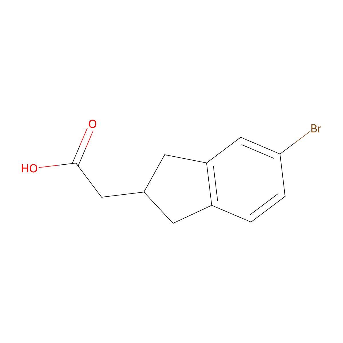 2-(5-bromo-2,3-dihydro-1H-inden-2-yl)acetic acid molecular structure, CAS 1366725-52-1