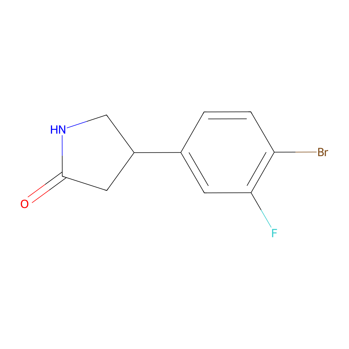 4-(4-Bromo-3-fluorophenyl)pyrrolidin-2-one molecular structure, CAS 1366735-03-6