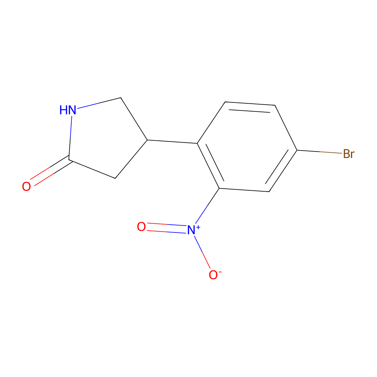 4-(4-Bromo-2-nitrophenyl)pyrrolidin-2-one molecular structure, CAS 1366736-53-9