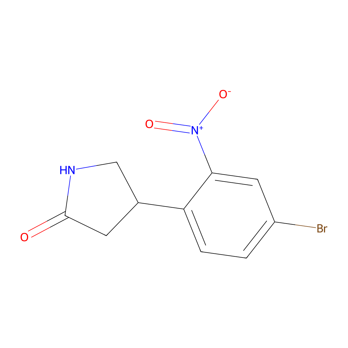 4-(4-Bromo-2-nitrophenyl)pyrrolidin-2-one molecular structure, CAS 1366736-53-9