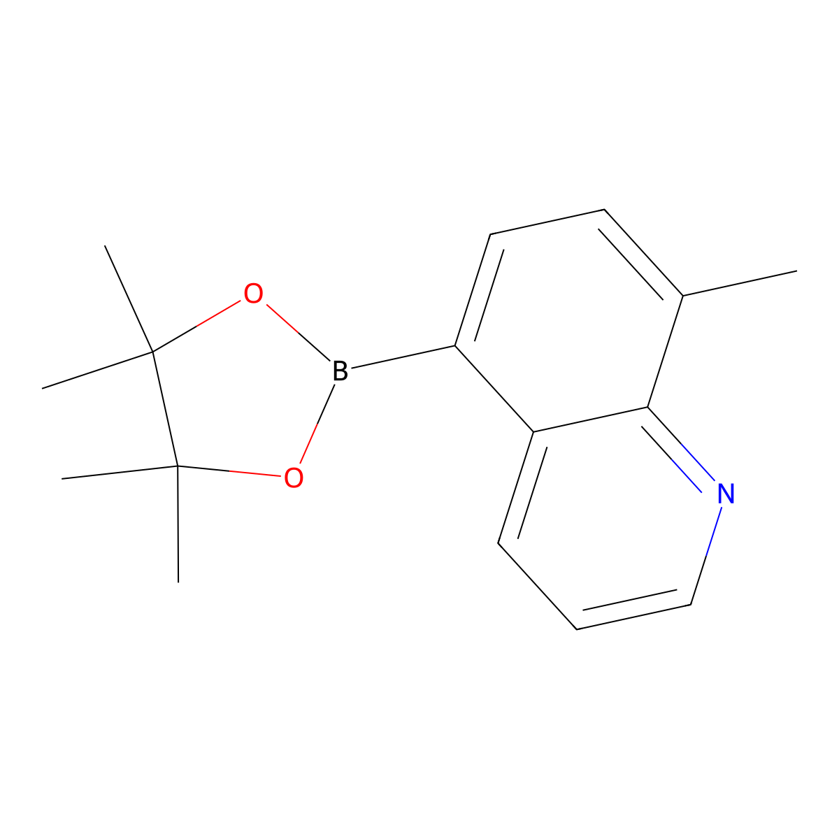 8-Methyl-5-(4,4,5,5-tetramethyl-1,3,2-dioxaborolan-2-yl)quinoline molecular structure, CAS 1366740-47-7