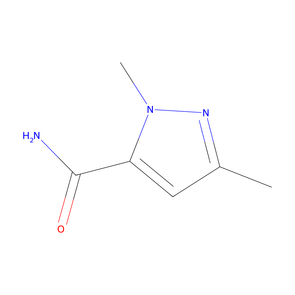 1,3-Dimethyl-1H-pyrazole-5-carboxamide molecular structure, CAS 136678-93-8
