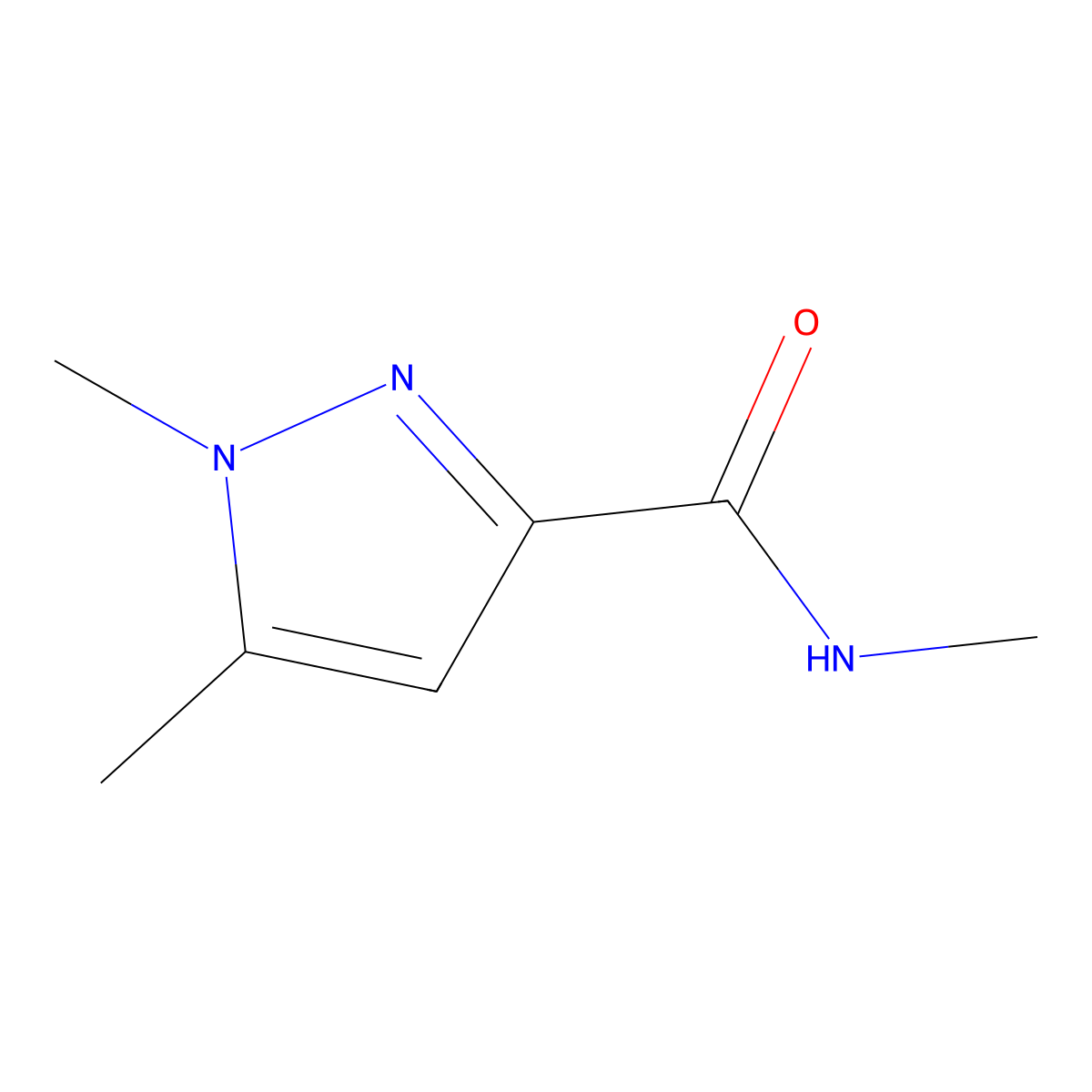 N,1,5-trimethyl-1H-pyrazole-3-carboxamide molecular structure, CAS 136678-94-9